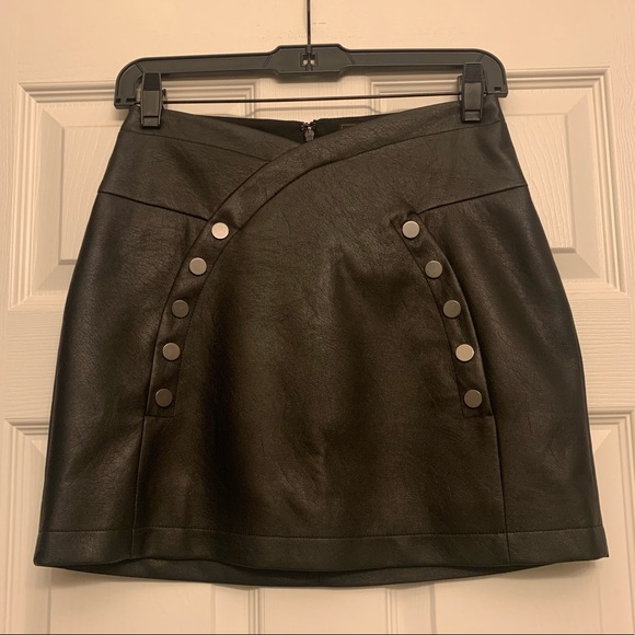 BCBGMAXAZRIA Faux Leather Mini Skirt - Picture 3 of 4